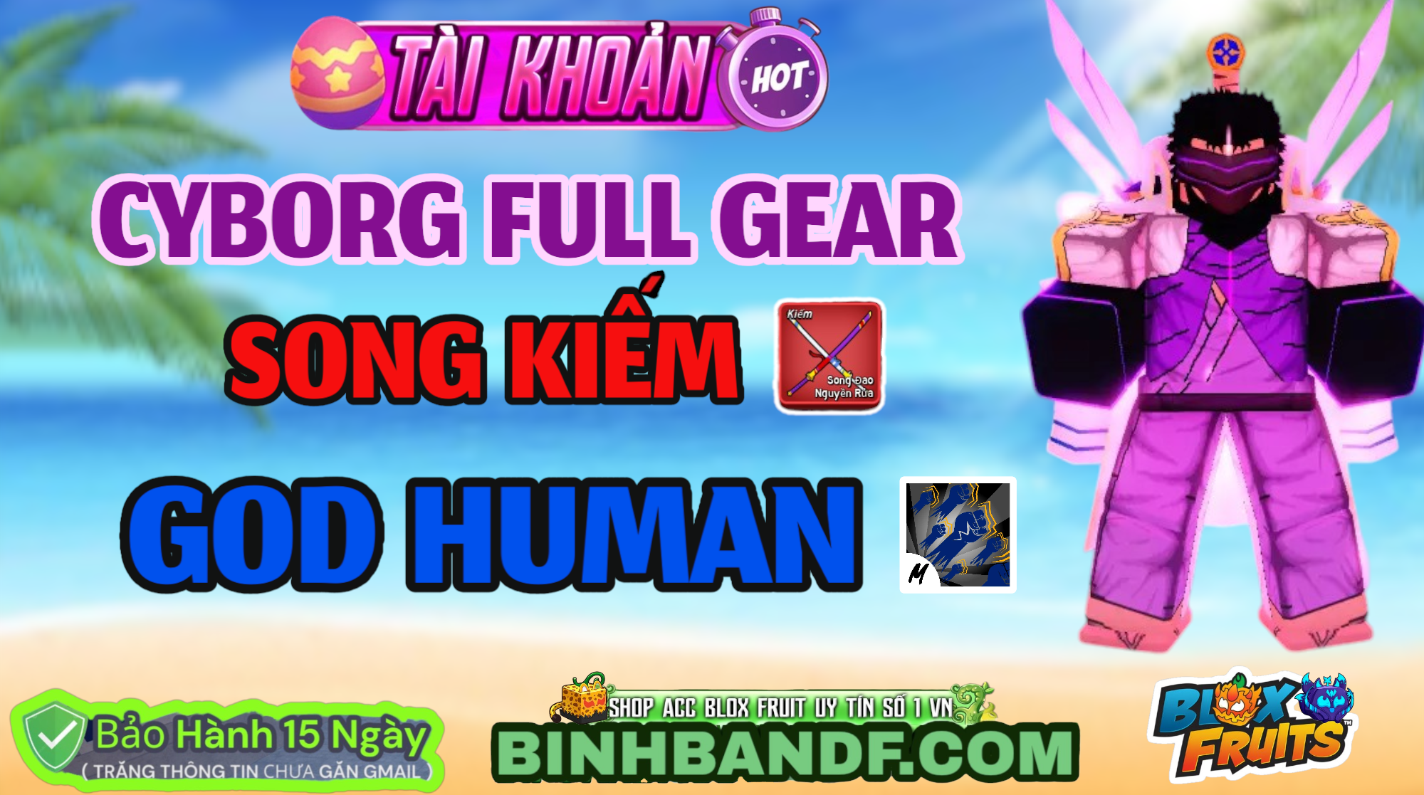 Acc Song Kiếm + SGT +TỘC CYB Full Gear ( bảo hành lỗi đặt mật khẩu 15 ngày ) ( TRẮNG THÔNG TIN CHƯA GẮN GMAIL )